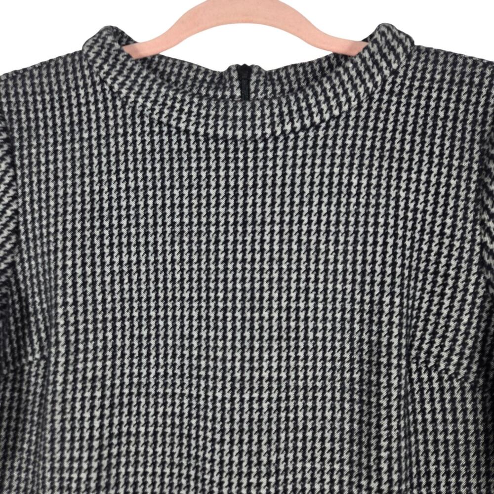 Boden Opal Jersey Dress Women 8P Petite Jacquard Houndstooth Mod Shift Mock Neck - Picture 3 of 12